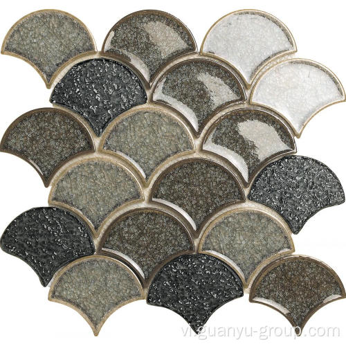 Hỗn hợp màu tối sứ thủy tinh gạch Mosaic